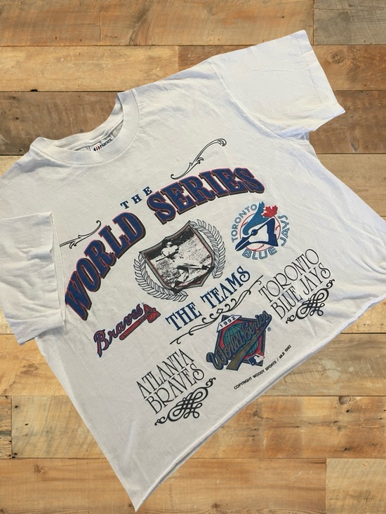 Hanes Other - Vintage 1992 World Series Cropped Tee Braves vs Blue Jays | MLB. Tagged Large